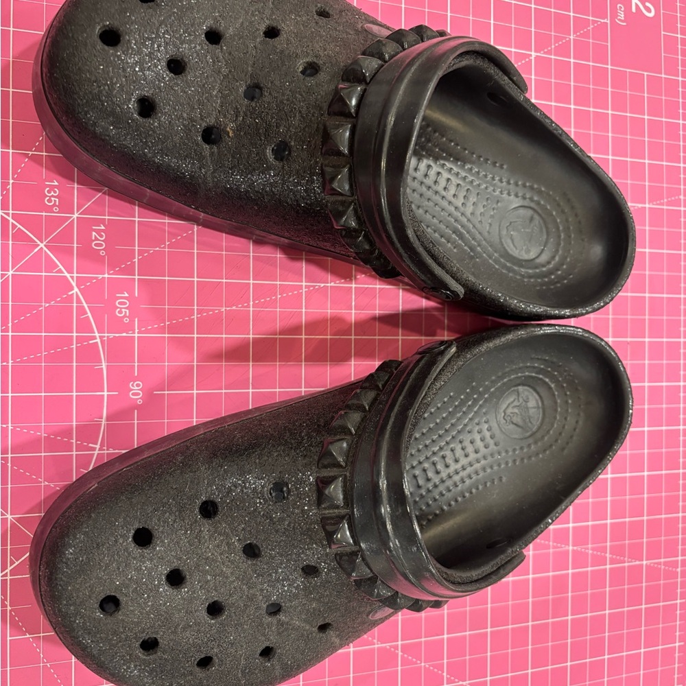 CROCS Black Glitter Shoes